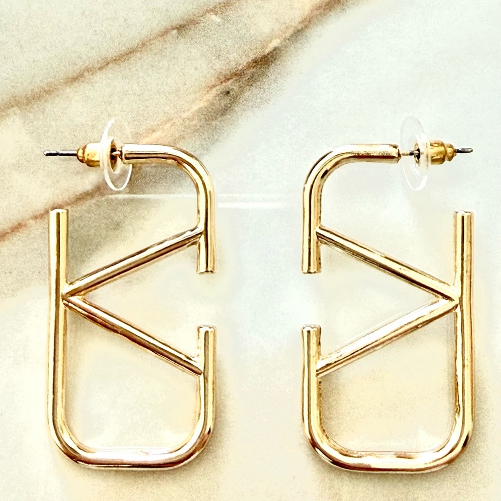 Modern Gold Geometric Post Earrings for Women